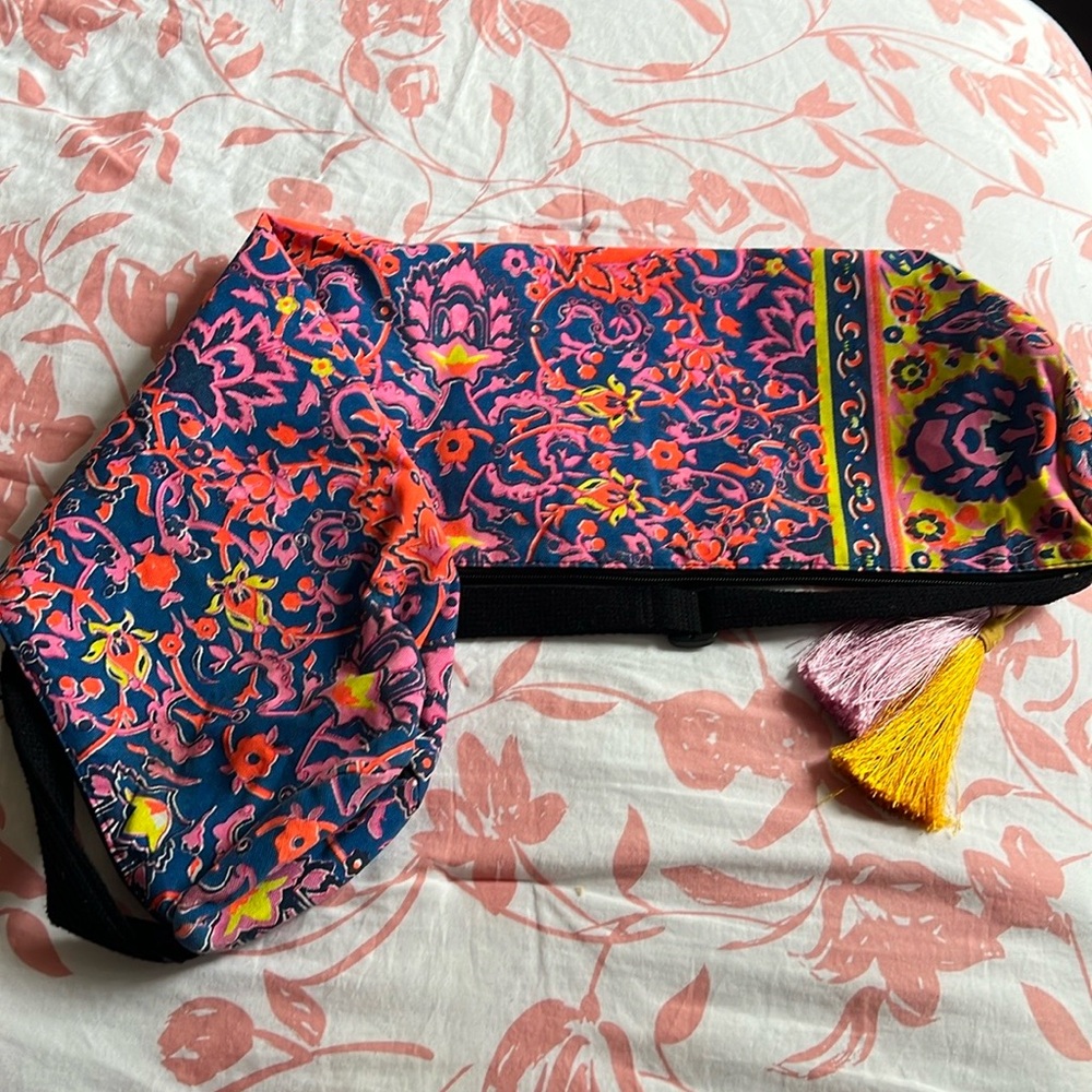 Vibrant Floral Yoga Mat Bag with Tassels